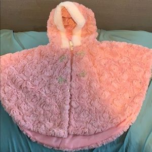 Pink Faux Fur & Sequins Cape!